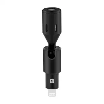 PULUZ PU615B Lightning kondensatorinis mikrofonas su visakrypte garso fiksacija, skirtas iOS įrenginiams