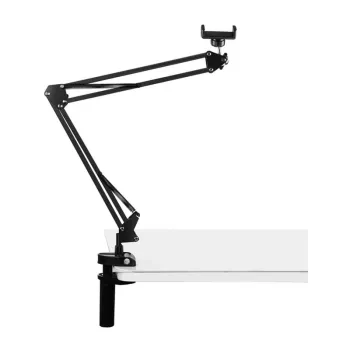 PULUZ PU650B gyvo srauto laikiklis su telefono laikikliu (juodas) – stalinis stovas su 16 cm LED žiedine šviesa