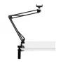 PULUZ PU650B gyvo srauto laikiklis su telefono laikikliu (juodas) – stalinis stovas su 16 cm LED žiedine šviesa