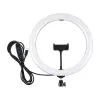 PULUZ PU656B 10 colių LED žiedinė šviesa su telefono laikikliu ir trikoju, 12W, 3000K-6500K, USB maitinimas, skirta tiesioginėms transliacijoms, TikTok, YouTube, makiažui, fotografijai