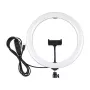PULUZ PU656B 10 colių LED žiedinė šviesa su telefono laikikliu ir trikoju, 12W, 3000K-6500K, USB maitinimas, skirta tiesioginėms transliacijoms, TikTok, YouTube, makiažui, fotografijai