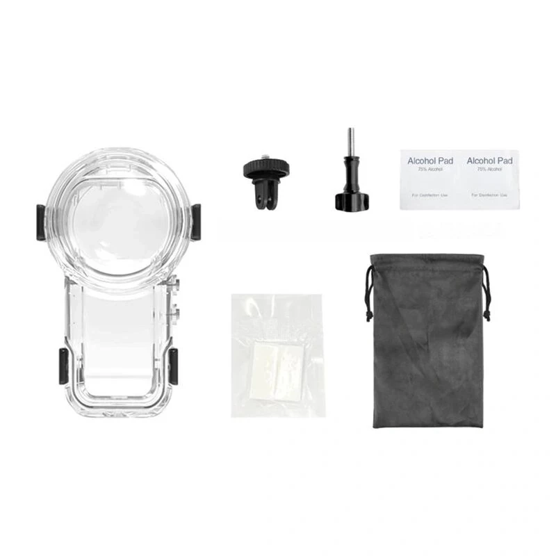 PULUZ PU760T vandeniui atsparus dėklas (60 m) su greito atleidimo laikikliu, skirtas Insta360 X5 (permatomas)