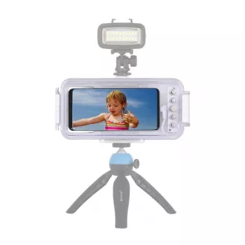 Puluz PU9100W vandeniui atsparus dėklas (45m) USB-C išmaniesiems telefonams – povandeninė fotografija ir videografija (baltas)