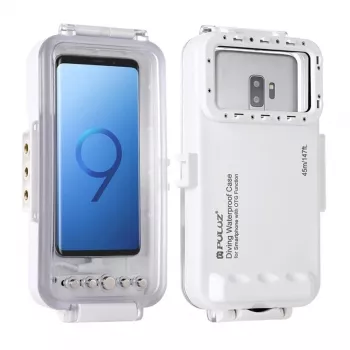 Puluz PU9100W vandeniui atsparus dėklas (45m) USB-C išmaniesiems telefonams – povandeninė fotografija ir videografija (baltas)