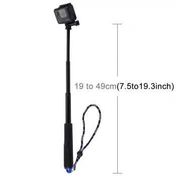 PULUZ Selfie Stick sportinėms kameroms (DJI, GoPro, Insta360) – juoda
