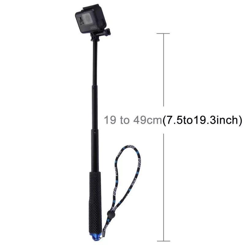 PULUZ Selfie Stick sportinėms kameroms (DJI, GoPro, Insta360) – juoda