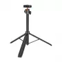 PULUZ Tripod for Phone with Selfie Stick 1.4m – PU730B, Bluetooth Remote Control, 360° Rotation, Juodas