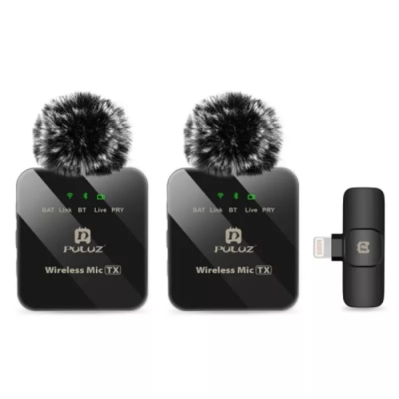 PULUZ Wireless Digital Dual Microphone, Clip-on, Lightning