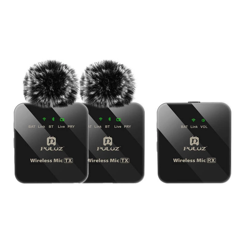 PULUZ belaidis lavalier mikrofonas 2 TX + 1 RX