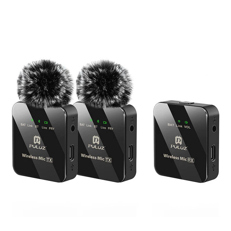 PULUZ belaidis lavalier mikrofonas 2 TX + 1 RX