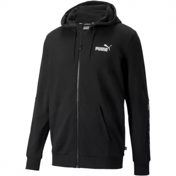 PUMA ESS+ Tape Full-Zip Hoodie TR Black 848768 01 Vyriškas vilnos megztinis su klijuotomis rankovėmis