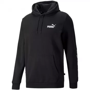 PUMA ESS+ Tape Hoodie FL vyriškas fliso megztinis juodas