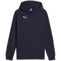Puma Team Goal Casuals Hoody Sweatshirt Navy Blue 140cm