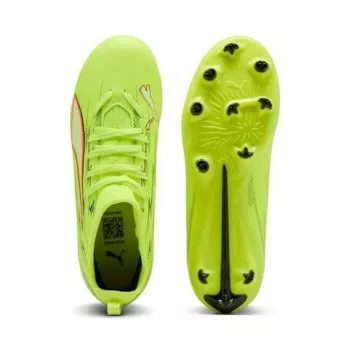 Puma Ultra 6 Match FG/AG vaikiški futbolo bateliai juodi balti Fire Orchid 38 dydis