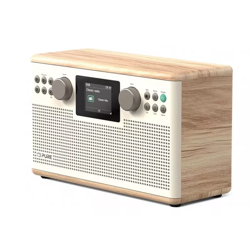 PURE ACOUSTICS Pure Classic H6 skaitmeninis radijas, DAB+/FM/interneto radijas, Bluetooth, Cotton White/Oak (ES/JK)