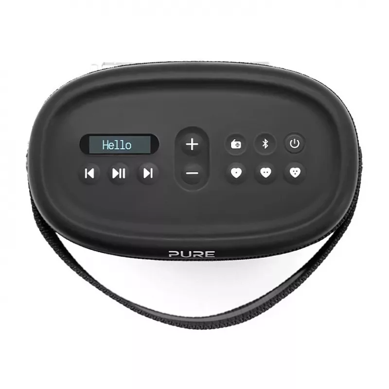 PURE ACOUSTICS Pure Woodland nešiojamas Bluetooth garsiakalbis – 10W, atsparus vandeniui, FM/DAB+ radijas, juodas (253344)