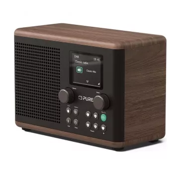 Pure Classic H4 DAB+ FM Radio su Bluetooth 5.3, Coffee Black/Walnut, 10W