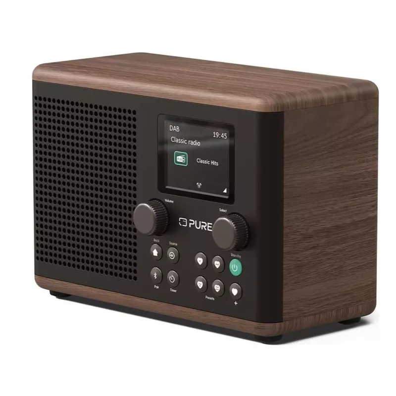 Pure Classic H4 DAB+ FM Radio su Bluetooth 5.3, Coffee Black/Walnut, 10W