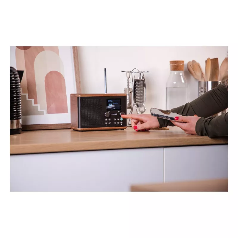 Pure Classic H4 DAB+ FM Radio su Bluetooth 5.3, Coffee Black/Walnut, 10W