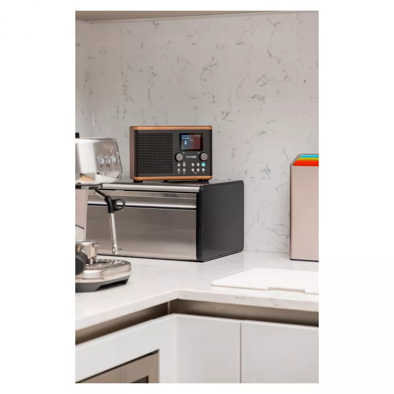 Pure Classic H4 DAB+ FM Radio su Bluetooth 5.3, Coffee Black/Walnut, 10W