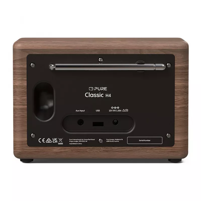 Pure Classic H4 DAB+ FM Radio su Bluetooth 5.3, Coffee Black/Walnut, 10W