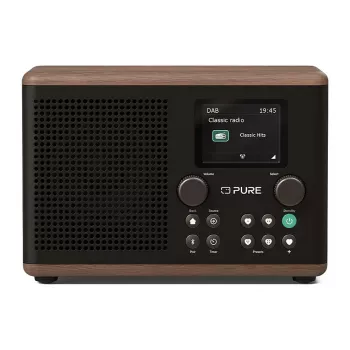 Pure Classic H4 DAB+ FM Radio su Bluetooth 5.3, Coffee Black/Walnut, 10W