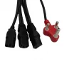 PWR Dedicated to 3 Headed Cable 3.8m - 3-in-1 USB-A į Lightning, USB-C, Micro-USB pinta įkrovimo ir duomenų laidas, juoda