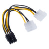 Akyga AK-CA-29 maitinimo adapteris iš 2 Molex į PCIe 8 kontaktų, 15 cm