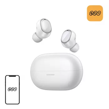 QCY Melobuds A30 True Wireless ausinės – Bluetooth 5.3, ENC, 30 val. veikimo, IPX5, baltos
