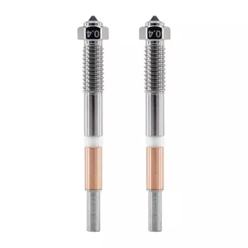 QIDI BMN204 0.4mm bimetalinis antgalis Q2 serijai (2 vnt.) – vario/titano lydinys, M6 sriegis, 1.75mm gija