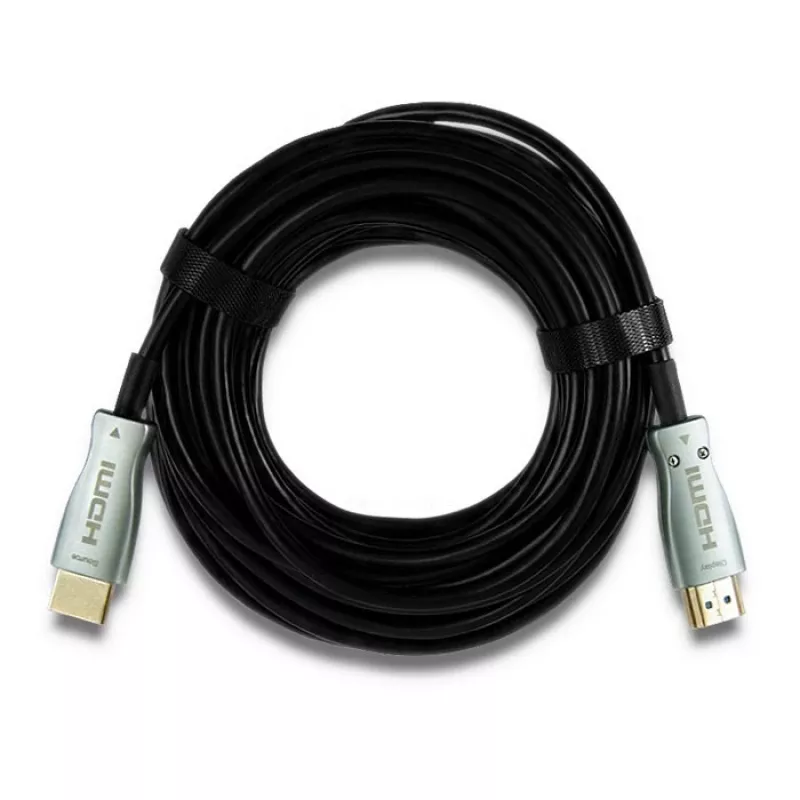 Qoltec 50474 HDMI 1.4 didelės spartos kabelis su Ethernet, 30 m, paauksuotomis jungtimis, trigubu ekranavimu, juodas/sidabrinis
