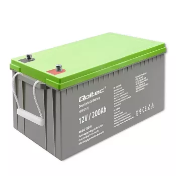 Qoltec 53079 Deep Cycle Gel Battery 12V 200Ah (62.5kg)