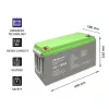 Qoltec giliųjų ciklų gelio baterija 12V 150Ah 44,5kg