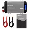 Qoltec grynosios sinusoidės keitiklis 12V į 230V 1000W/2000W su LCD, USB, USB-C, suderinamas su LiFePO4/GEL/AGM