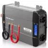 Qoltec grynos sinusoidės keitiklis 12V į 230V 1500W/3000W su LCD USB USB-C, skirtas LiFePO4 GEL AGM