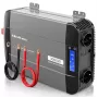 Qoltec grynos sinusoidės keitiklis 12V į 230V 1500W/3000W su LCD USB USB-C, skirtas LiFePO4 GEL AGM