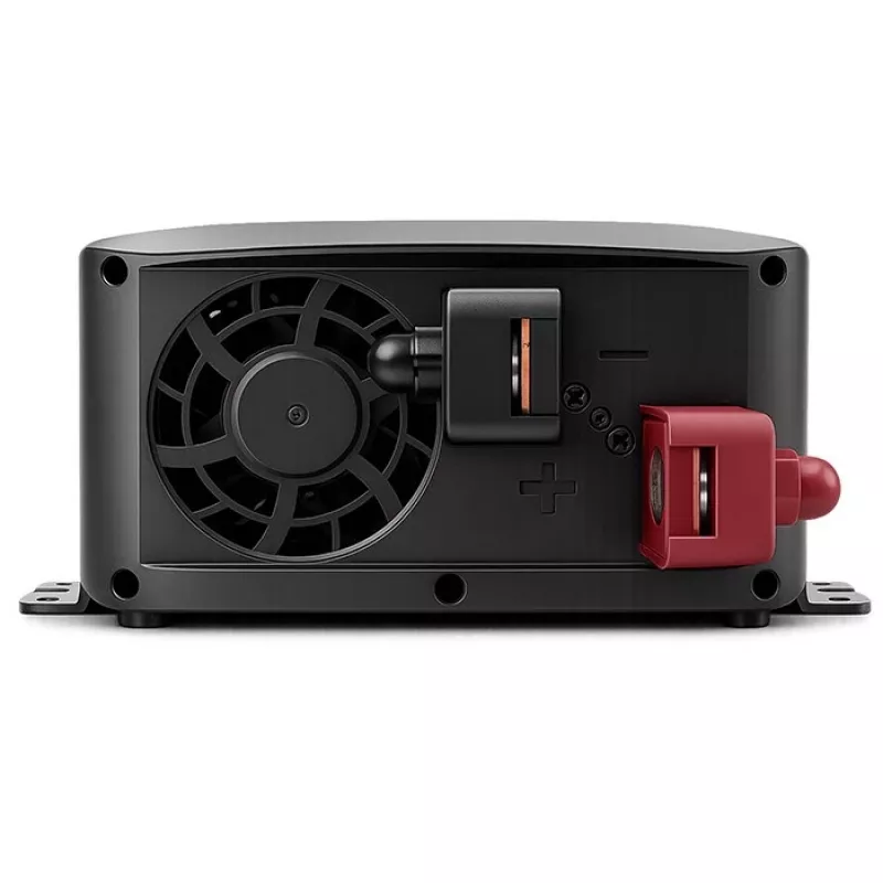 Qoltec grynos sinusinės bangos inverteris 12V į 230V 500W/1000W su LCD, USB, USB-C, suderinamas su LiFePo4/GEL/AGM
