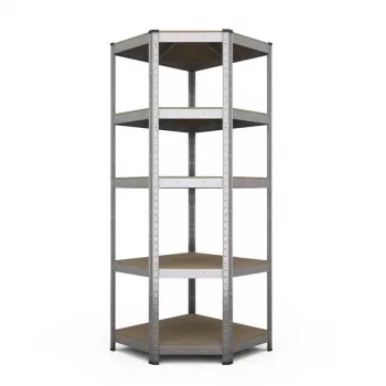 RACK BUDGET RANGULAR 180X90X45CM - 5 lentynų, pilka, bevaržtis surinkimas