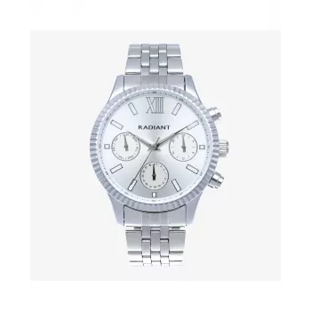 RADIANT MAN RA629701 Analoginis kvarcinis laikrodis 44,5 mm nerūdijančio plieno, juodas ciferblatas, sidabrinis Milano tinklelio dirželis
