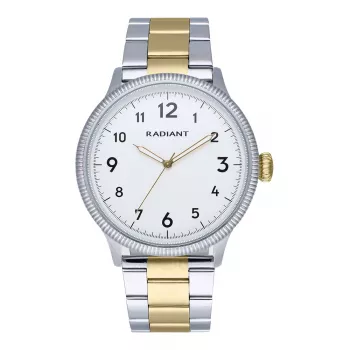 RADIANT vyriškas laikrodis RA627204 42mm nerūdijančio plieno korpusas, juodas odinis dirželis, analoginis kvarcinis