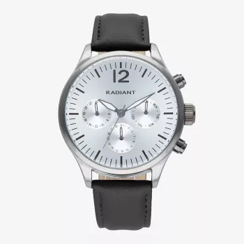 RADIANT Vyriškas laikrodis RA641703 (43mm) - Analoginis kvarcinis su juodu odiniu dirželiu