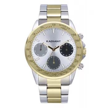RADIANT RA604704 Vyriškas analoginis kvarcinis laikrodis 45mm Nerūdijantis plienas Juoda oda