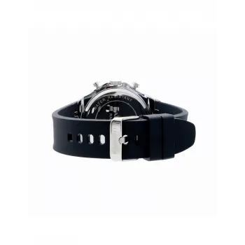 RADIANT RA651704 Vyriškas analoginis kvarcinis laikrodis – 44mm nerūdijančio plieno, juodas ciferblatas, sidabrinė apyrankė