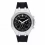 RADIANT RA651704 Vyriškas analoginis kvarcinis laikrodis – 44mm nerūdijančio plieno, juodas ciferblatas, sidabrinė apyrankė