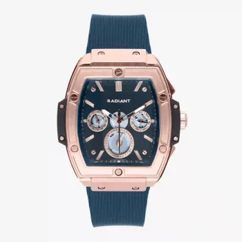 RADIANT RA655204 Vyriškas analoginis kvarcinis laikrodis 42mm Nerūdijantis plienas Juodas ciferblatas Odinis dirželis