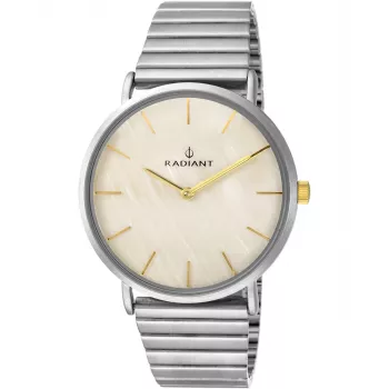 RADIANT Moteriškas laikrodis RA475203 38mm Rožinio aukso Milano tinklelio apyrankė Baltas ciferblatas