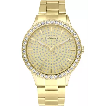 RADIANT Moteriškas Laikrodis RA578205 Rožinis Auksas Nerūdijantis Plienas Tinklelis 43mm