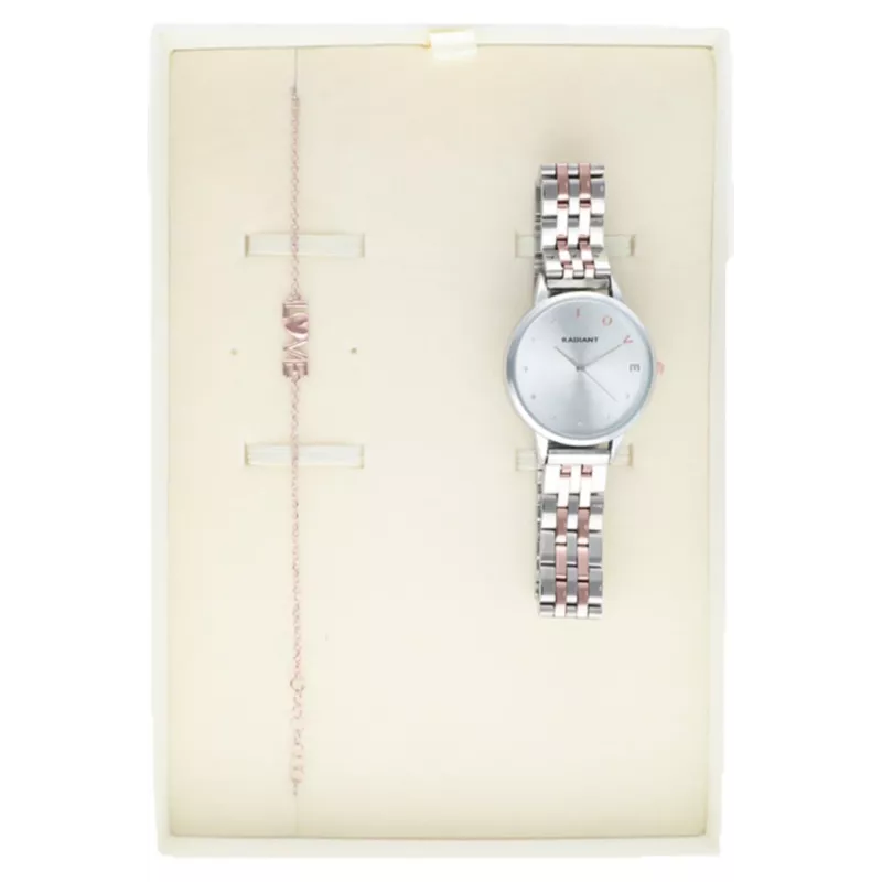 RADIANT Moteriškas laikrodis RA609203PT 33mm sidabrinis rožinis auksas
