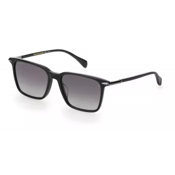 RAG&BONE RNB5028GS8075 Vyriški kvadratiniai akiniai nuo saulės, juodas acetatinis rėmas, pilki gradientiniai lęšiai, 55 mm