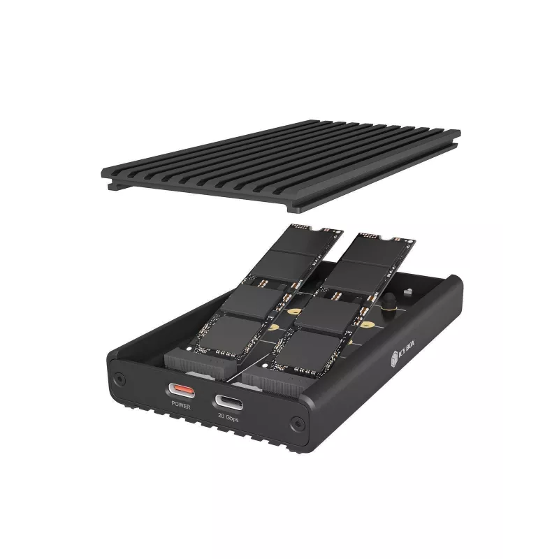 Raidsonic IB-2817M-C32 Išorinis korpusas 2x NVMe SSD su USB 3.2 Gen 2x2 Type-C